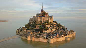 St Michel, brown, graphy, Michel, aerial, island, france HD wallpaper