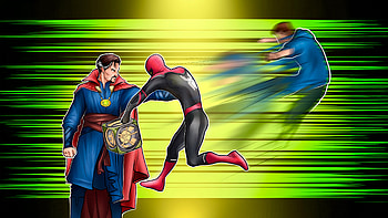 Doctor Strange Vs Spider Man Speed Force Clash, doctor-strange, spiderman, superheroes, artwork, art, digital-art, artstation HD wallpaper