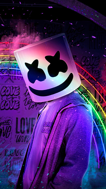 Marshmello, Neon, Magenta, Blanco HD phone wallpaper