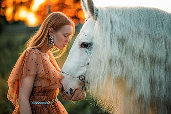 woman, horse HD wallpaper
