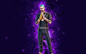 J Balvin, , violet neon lights, Fortnite Battle Royale, Fortnite characters, J Balvin Skin, Fortnite, J Balvin Fortnite HD wallpaper