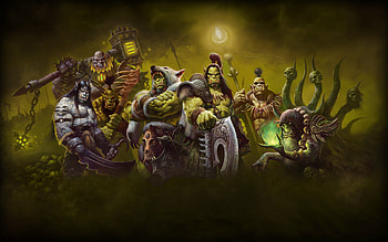 Fel orcs in WoD, Dark corrupted power, Death knight artwork, Warcraft scenery HD wallpaper