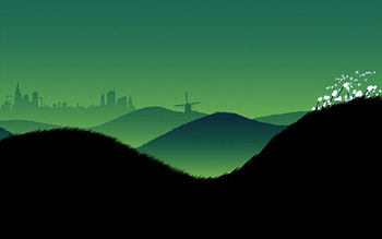 Sky, Vector, Minimalism, Beauty, Hills, Evening, Landscapes HD wallpaper