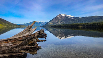 Lake Wenatchee, Washington, reflection, trees, water, mountains, usa, reflections HD wallpaper