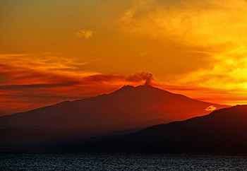 Volcano, , Italy, Sunset, Volcanoes HD wallpaper
