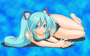 cute miku, blue, miku, anime, hot, vocaloid HD wallpaper