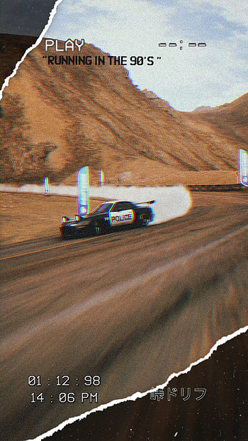 Miata drift, sky, mountain, retro HD phone wallpaper