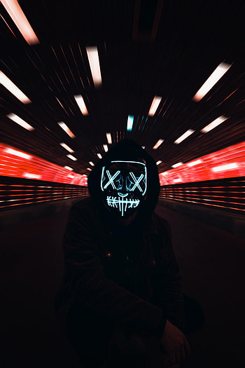 Miscellanea, Miscellaneous, Neon, Mask, Hood, Light Movement, Movement Of Light HD phone wallpaper