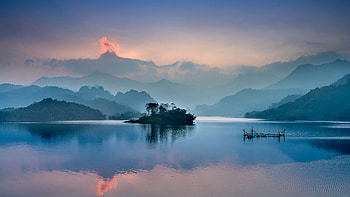 Tuyen Quang Vietnam, sea, ocean, tree, mountains, mountain, sky, clouds, lake, nature HD wallpaper
