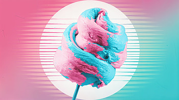 Exquisite Cotton Candy: A Delight, cotton candy, pink, blue, retro design HD wallpaper