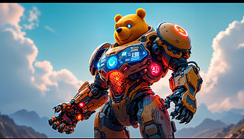 Winnie the Pooh: Ultra Adventure, Winnie the Pooh, bear, futuristic, armor, Sci Fi HD wallpaper