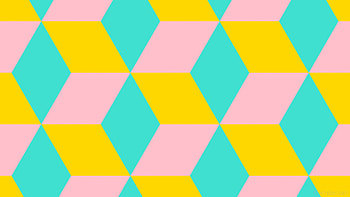 3d cubes yellow blue pink gold turquoise HD wallpaper
