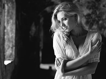 PORTRAIT, blonde, graphy, bw, woman, beauty HD wallpaper