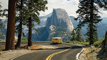 a drive thru Yosemite, fun, cool, nature, Yosemite, forest, mountain HD wallpaper