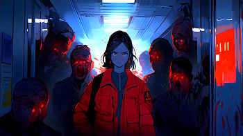 it's right behind me isn't it, zombie, Cool, Anime, anime girl, cool anime HD wallpaper