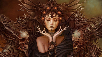 Dark Princess, princess, fantasy, dark, skulls HD wallpaper