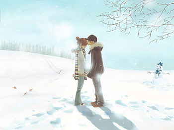 Anime, Winter, Love HD wallpaper