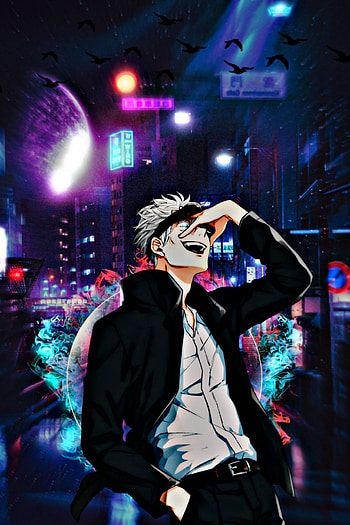 Gojo Satoru, magenta, flash graphy, anime HD phone wallpaper