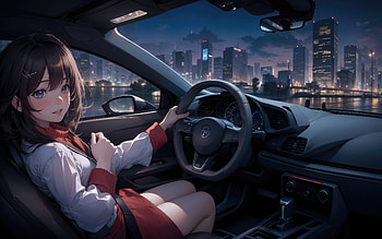 Anime Girl In Car , anime-girl, anime, ai-girls, ai, artist, artwork, digital-art, artstation HD wallpaper