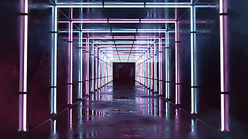 Reflection, Shine, Light, Miscellanea, Miscellaneous, Neon, Corridor, Tunnel HD wallpaper