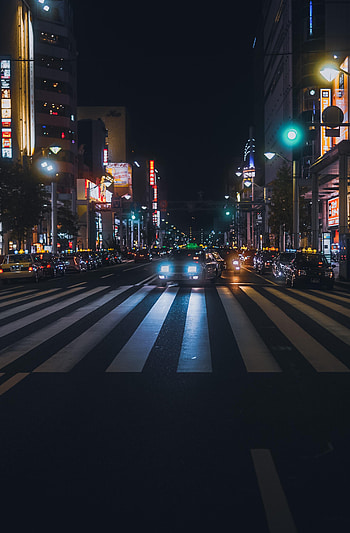 Cars, Lights, Dark, Road, Car, Machine, Headlights HD phone wallpaper