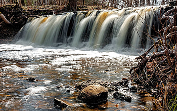 Waterfall in Latvia, river, waterfall, Latvia, rocks HD wallpaper