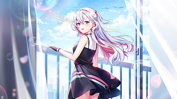 Anime Girl Blue Eyes Clouds , , Backgrounds, and HD wallpaper