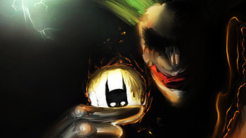 Joker Tosing Batman , joker, batman, superheroes, artist, artwork, digital-art HD wallpaper