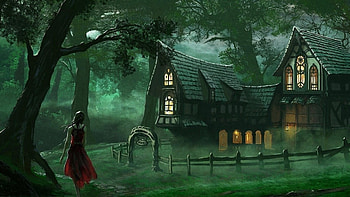 Spooky House Fantasy Forest [1920 1080] HD wallpaper