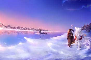 Fantasy, Snow, Road, Girl, Being, Creature, Cold HD wallpaper