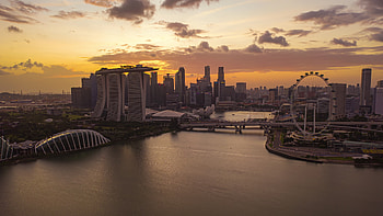 Singapore Skyline, Sunset beauty, Cityscape views, Mesmerizing stock video HD wallpaper