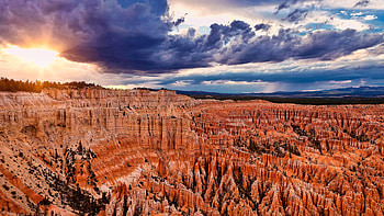 Bryce Canyon National Park, Breathtaking sunset, Hoodoo spectacle, Nature's art HD wallpaper