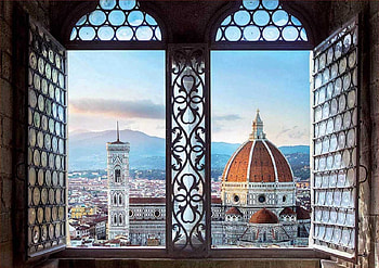 Cathedral of Santa Maria del Fiore and Piazza Duomo, view, italy, florence, church, window HD wallpaper
