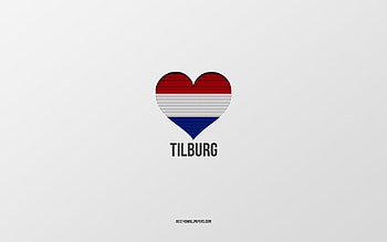 I Love Tilburg, Dutch cities, Day of Tilburg, gray background, Tilburg, Netherlands, Dutch flag heart, favorite cities, Love Tilburg HD wallpaper