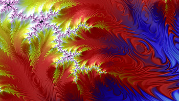 Trippy Psychedelic Fractal, colorful, colors, red, blue, Abstract, fractal, abstract blue HD wallpaper