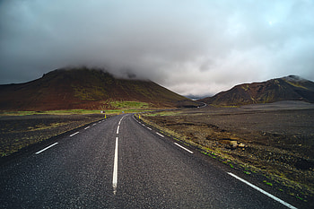 Nature, Mountains, Road, Markup, Fog HD wallpaper