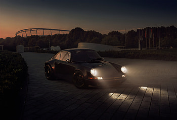 Porsche In Night, porsche, cars, behance HD wallpaper