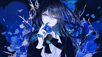 Blue Reverie — Ado‑Inspired, Ado (Nico Nico Singer), Anime, Girl, Blue Rose HD wallpaper