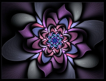 Nightingale, flowers, fractal HD wallpaper