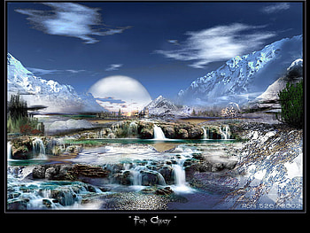 Far away 2, plants, moon, waterfalls, mountains, rocks HD wallpaper
