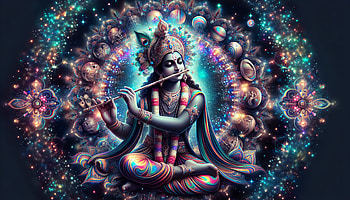 Enchanting Krishna | Divine Artwork Background, krishna, flute, hinduism, spirituality HD wallpaper