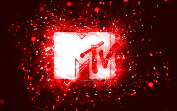 MTV red logo, , red neon lights, creative, red abstract background, Music Television, MTV logo, brands, MTV HD wallpaper