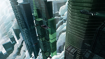 Sky, Art, Cars, Building, Sci-Fi, Future HD wallpaper