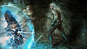 Fantasy, Art, Men, Witcher, Cave, Witch, Sorcerer, Crossbow HD wallpaper