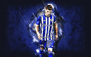 Kostakis Artymatas, Anorthosis Famagusta FC, Cypriot Footballer, Midfielder, Blue Stone Background, Cypriot First Division, Cyprus HD wallpaper