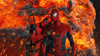 Deadpool And Spiderman Fourth Wall Breaker, deadpool, spiderman, superheroes, artwork, art, digital-art HD wallpaper