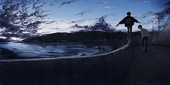 Street, Anime, Water HD wallpaper