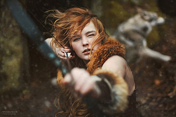Redhead, girl, women, model HD wallpaper