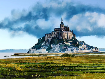 Mont St. Michel, Artstation showcase, Digital art HD wallpaper