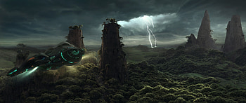 Fantasy Art, Aircraft, Sky, Lightning HD wallpaper